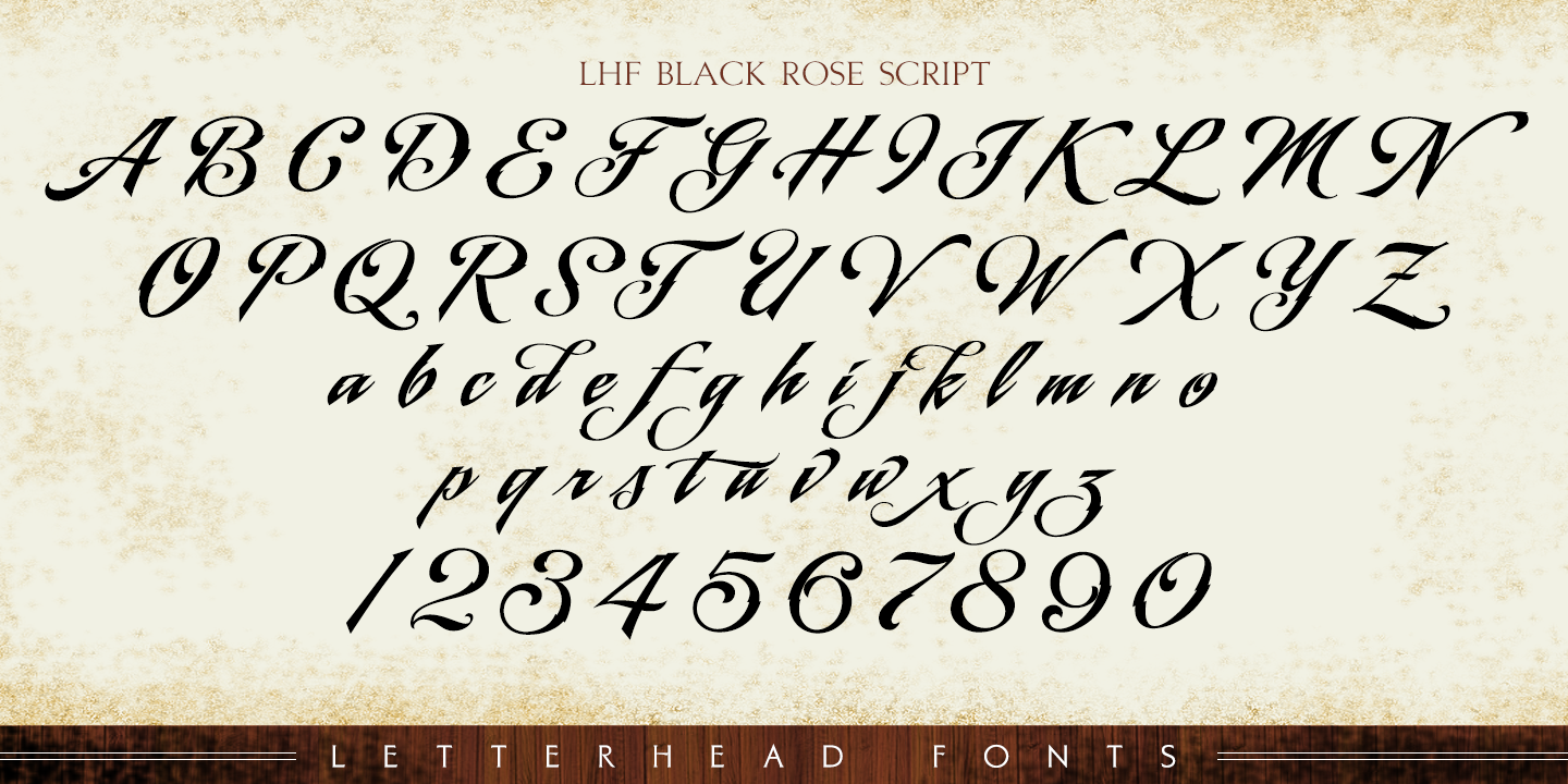 Beispiel einer LHF Black Rose Script-Schriftart #5
